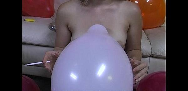  Teen jerks off bf while smoking and popping balloons
